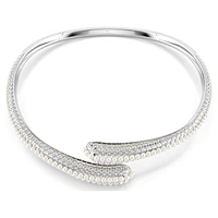 Sublima necklace, Crystal pearl, Round cut, White, Rhodium plated by SWAROVSKI