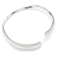 Sublima necklace, Crystal pearl, Round cut, White, Rhodium plated by SWAROVSKI