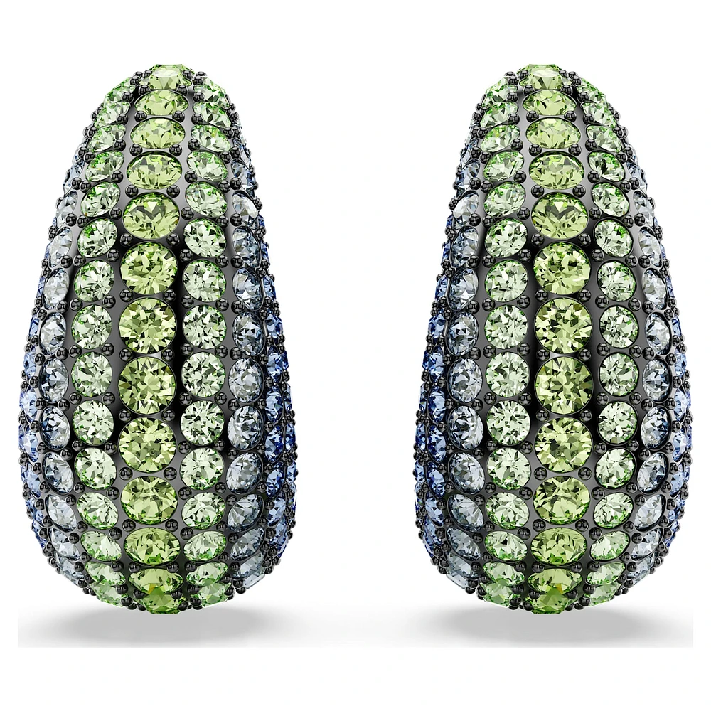 Sublima clip earrings, Round cut, Medium, Multicoloured, Ruthenium plated by SWAROVSKI