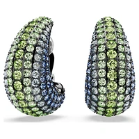 Sublima clip earrings, Round cut, Medium, Multicoloured, Ruthenium plated by SWAROVSKI