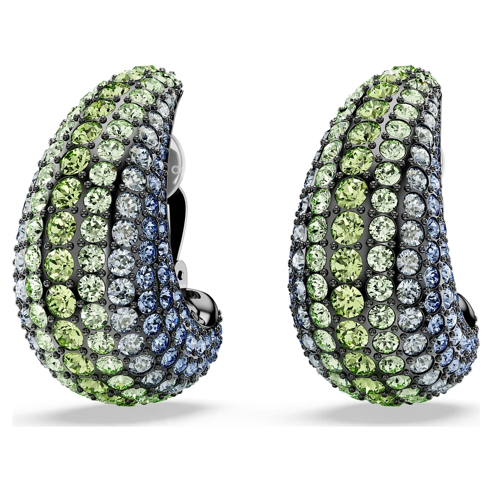 Sublima clip earrings, Round cut, Medium, Multicoloured, Ruthenium plated by SWAROVSKI