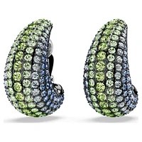 Sublima clip earrings, Round cut, Medium, Multicoloured, Ruthenium plated by SWAROVSKI