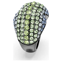 Sublima cocktail ring, Round cut, Multicoloured, Ruthenium plated by SWAROVSKI