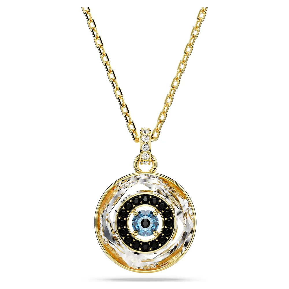 Symbolica pendant, Evil eye, Small, Multicoloured, Gold-tone plated by SWAROVSKI