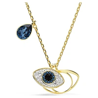 Symbolica pendant, Evil eye, Blue, Gold-tone plated by SWAROVSKI