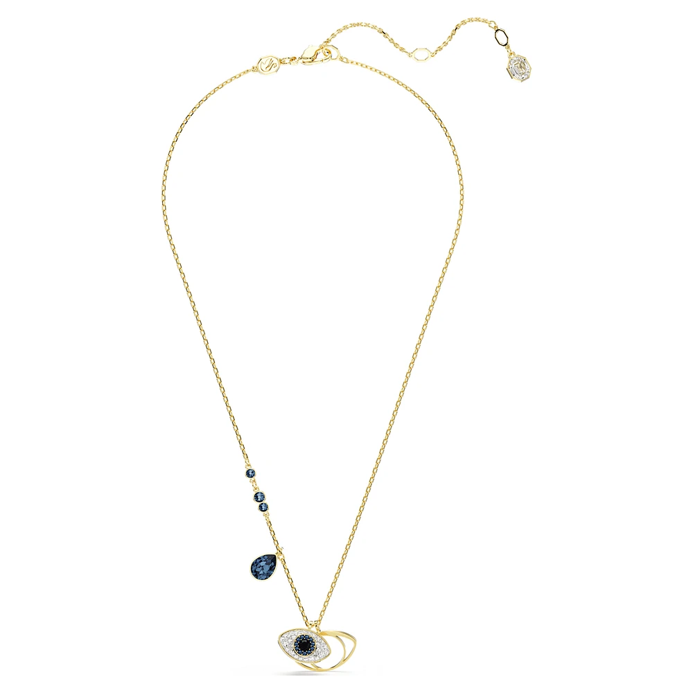 Symbolica pendant, Evil eye, Blue, Gold-tone plated by SWAROVSKI