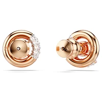 Dextera stud earrings, Round cut, White, Rose gold-tone plated by SWAROVSKI