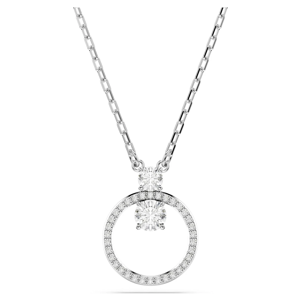 Constella pendant, Pavé, Round cut, White, Rhodium plated by SWAROVSKI