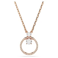 Constella pendant, Pavé, Round cut, White, Rose gold-tone plated by SWAROVSKI