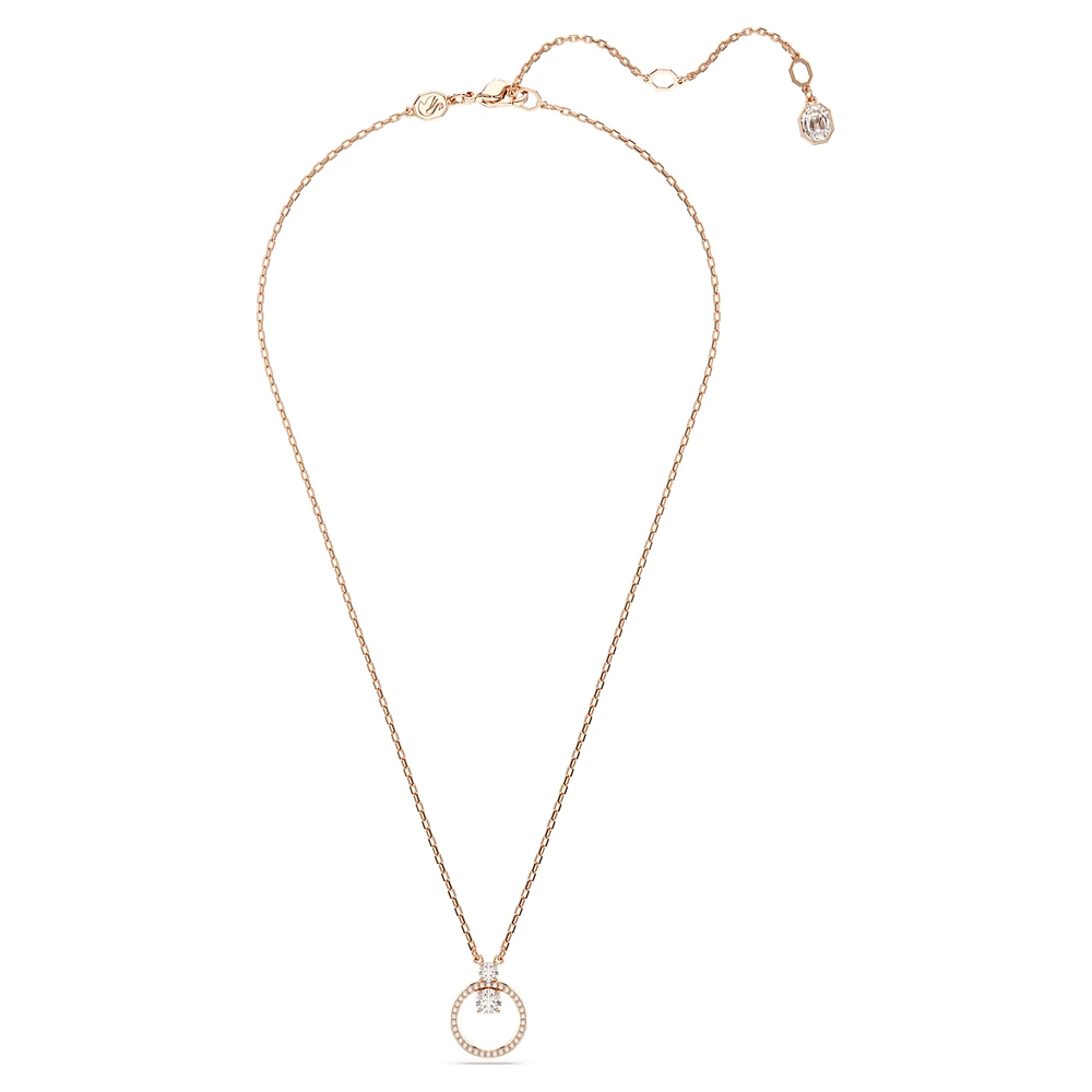 Constella pendant, Pavé, Round cut, White, Rose gold-tone plated by SWAROVSKI