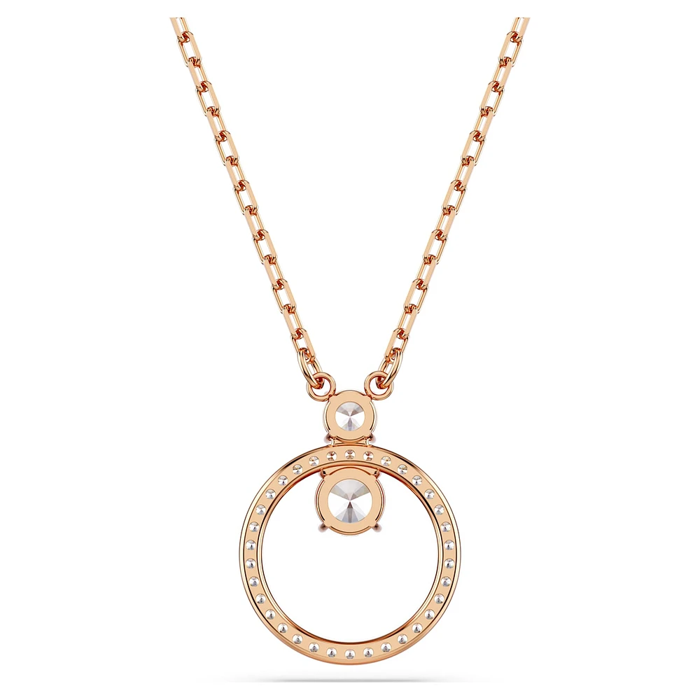 Constella pendant, Pavé, Round cut, White, Rose gold-tone plated by SWAROVSKI