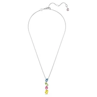 Gema Y pendant, Mixed cuts, Multicoloured, Rhodium plated by SWAROVSKI