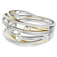 Hyperbola bangle, Mixed cuts, White, Mixed metal finish by SWAROVSKI