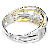 Hyperbola bangle, Mixed cuts, White, Mixed metal finish by SWAROVSKI