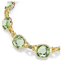 Chroma Tennis necklace, Cushion cut, Multicoloured, Gold-tone plated by SWAROVSKI