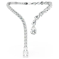 Matrix open necklace, Mixed cuts, White, Rhodium plated by SWAROVSKI