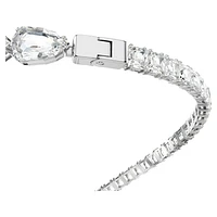 Matrix open necklace, Mixed cuts, White, Rhodium plated by SWAROVSKI