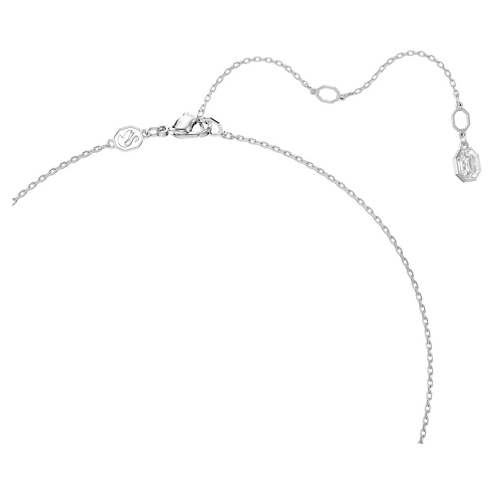 Dextera pendant, Pavé, White, Rhodium plated by SWAROVSKI