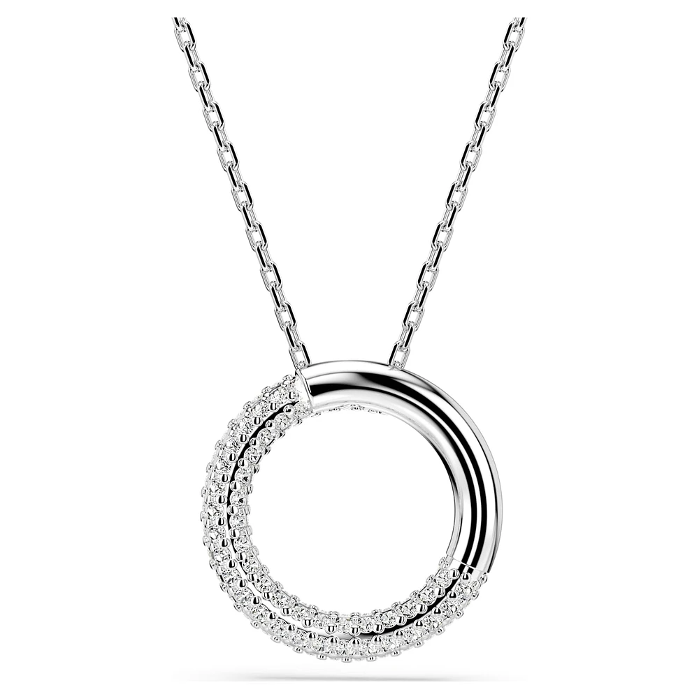 Dextera pendant, Pavé, White, Rhodium plated by SWAROVSKI