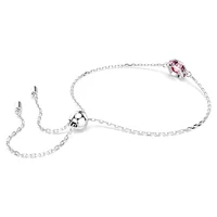 Birthstone bracelet, Square cut, October, Pink, Rhodium plated by SWAROVSKI
