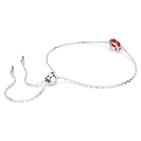 Birthstone bracelet, Square cut, July, Red, Rhodium plated by SWAROVSKI
