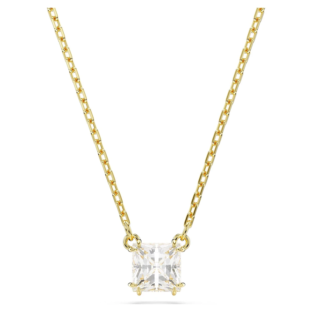 Stilla Attract pendant, Square cut, White, Gold-tone plated by SWAROVSKI