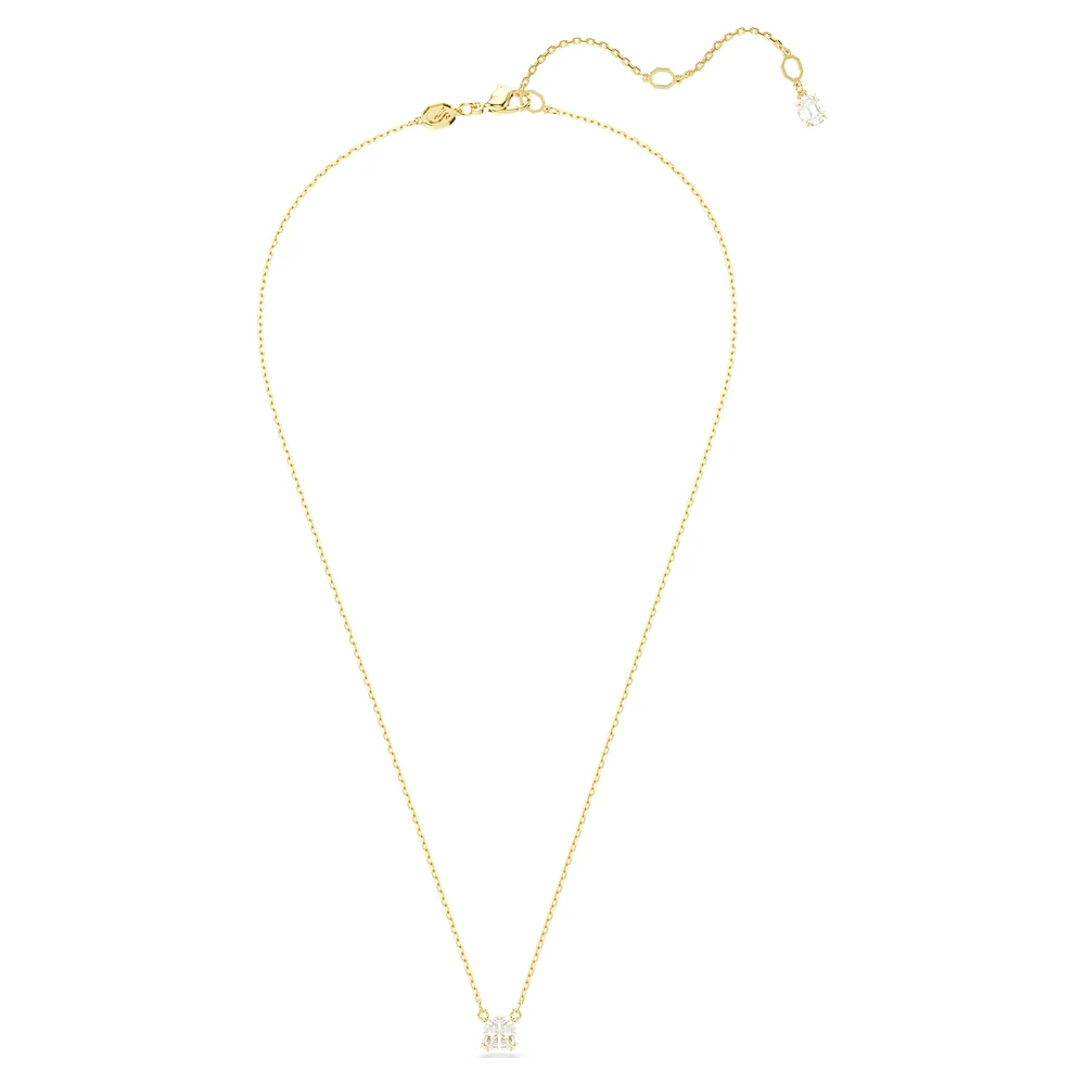 Stilla Attract pendant, Square cut, White, Gold-tone plated by SWAROVSKI
