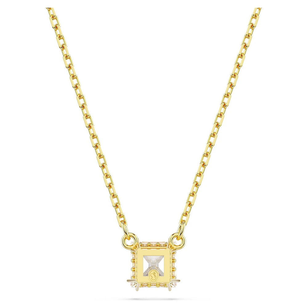 Stilla Attract pendant, Square cut, White, Gold-tone plated by SWAROVSKI