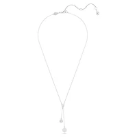 Dextera Y pendant, Round cut, Sphere and cube, White, Rhodium plated by SWAROVSKI