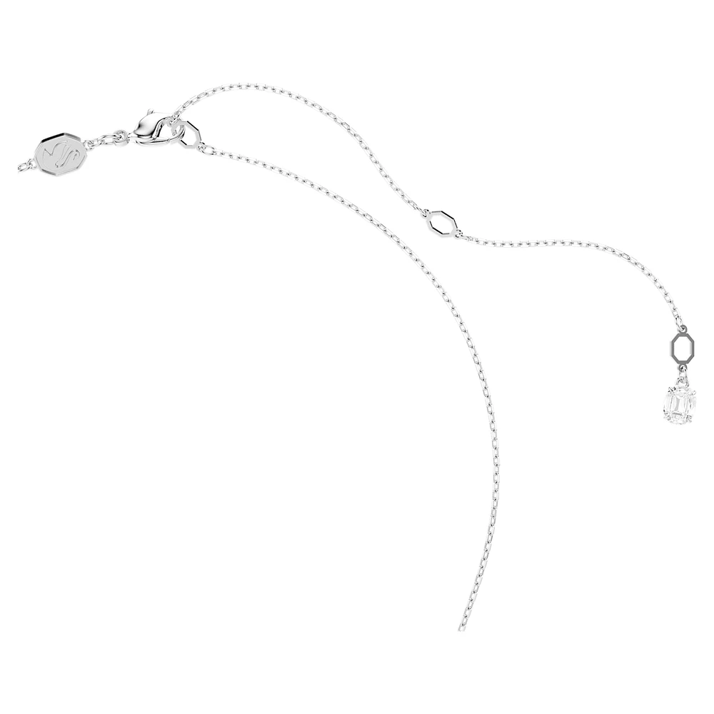 Idyllia pendant and brooch, Mixed cuts, Snowflake, White, Rhodium plated by SWAROVSKI