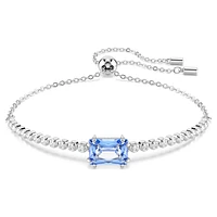 Matrix Tennis bracelet, Mixed cuts, Blue, Rhodium plated by SWAROVSKI