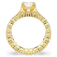 Stilla ring, Set (2), Round cut, White, Gold-tone plated by SWAROVSKI
