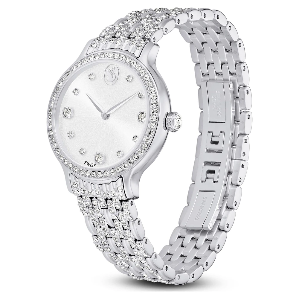 Imber watch, Swiss Made, Metal bracelet, Silver Tone, Stainless steel by SWAROVSKI