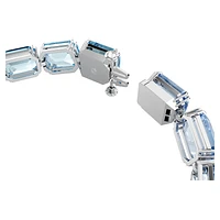 Millenia bracelet, Octagon cut, Color gradient, Blue, Rhodium plated by SWAROVSKI
