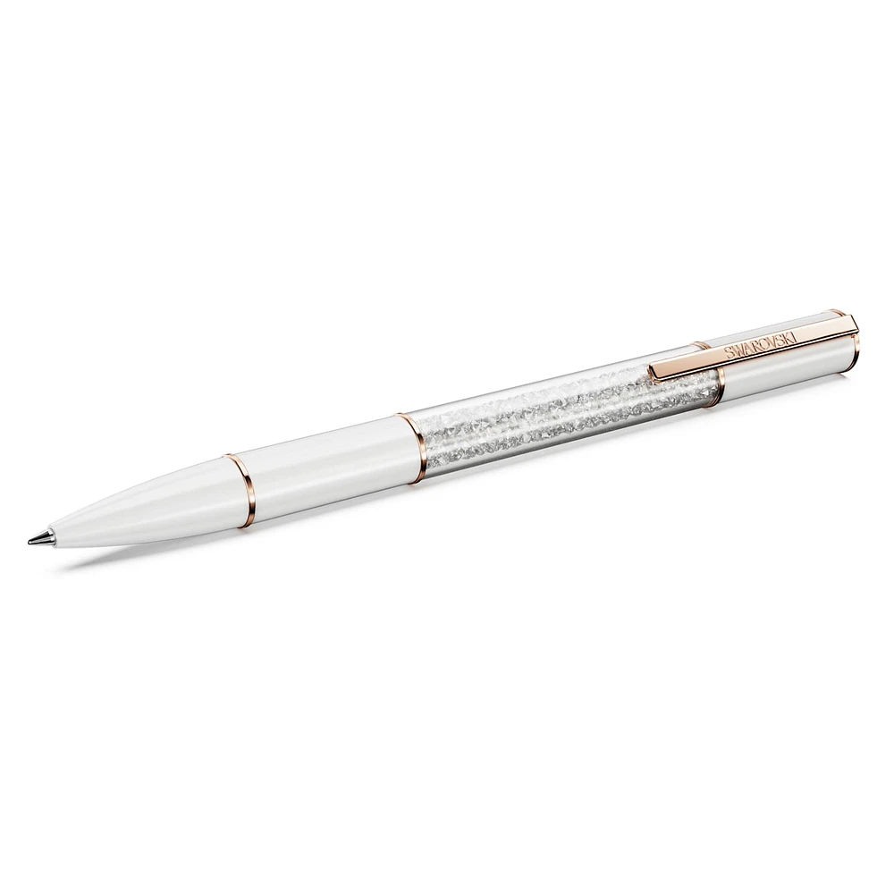 Crystalline Lustre ballpoint pen, White, Rose gold-tone plated by SWAROVSKI