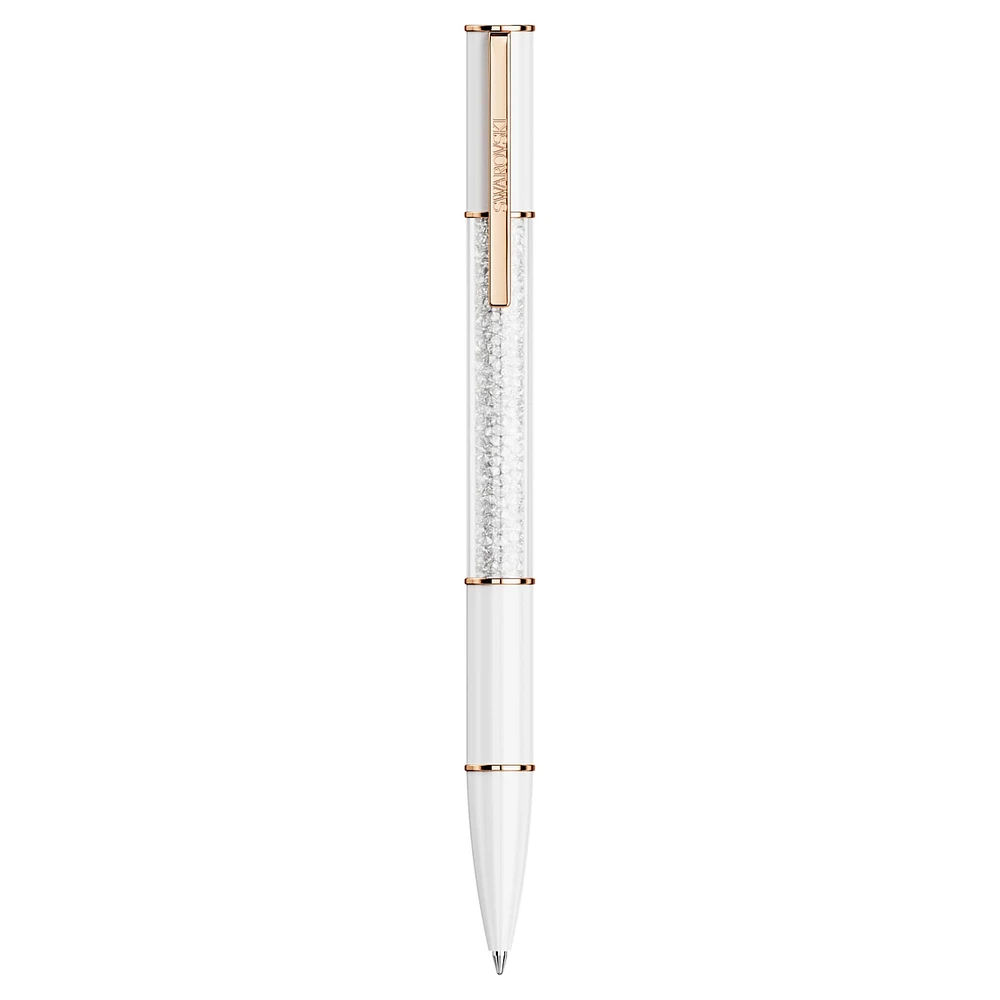 Crystalline Lustre ballpoint pen, White, Rose gold-tone plated by SWAROVSKI