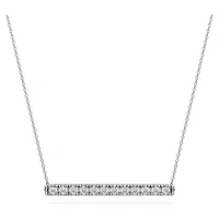 Eternity bar pendant, Lab-grown diamonds 0.5 ct tw, Round shape, 14K white gold by SWAROVSKI