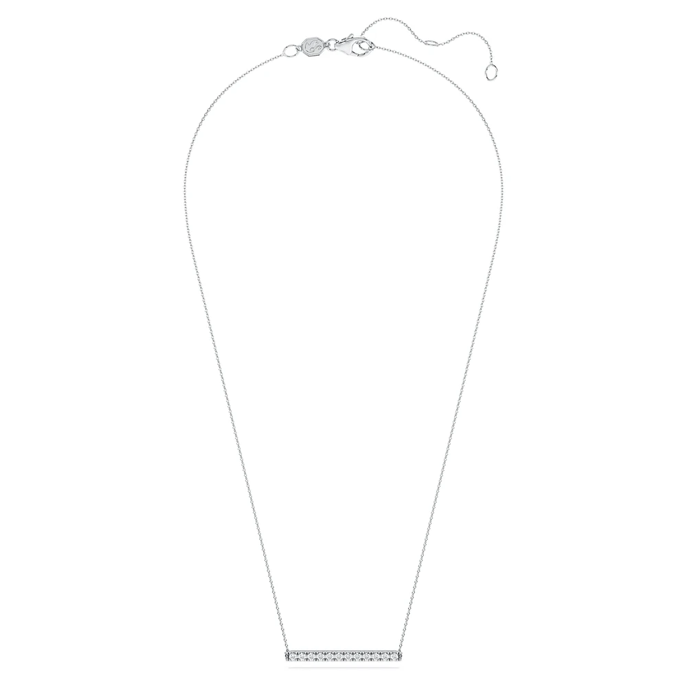 Eternity bar pendant, Lab-grown diamonds 0.5 ct tw, Round shape, 14K white gold by SWAROVSKI