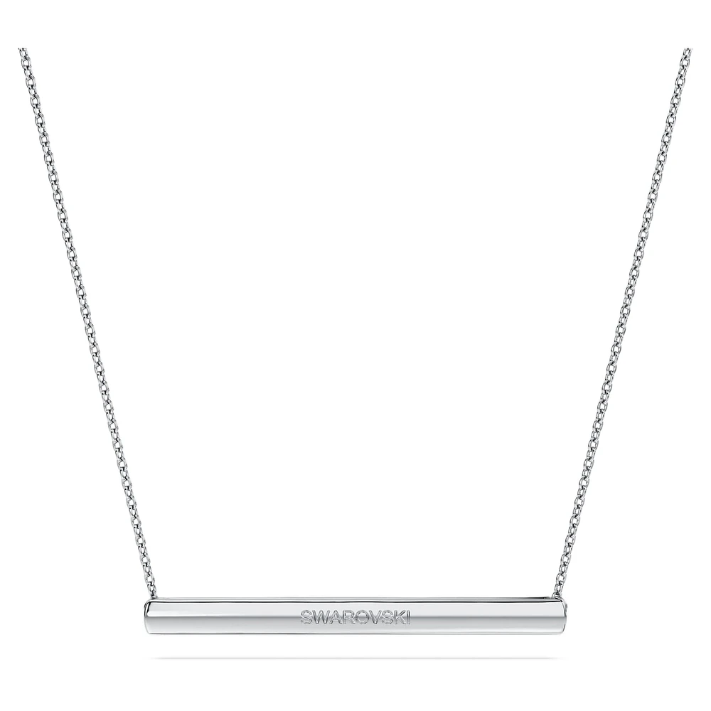 Eternity bar pendant, Lab-grown diamonds 0.5 ct tw, Round shape, 14K white gold by SWAROVSKI