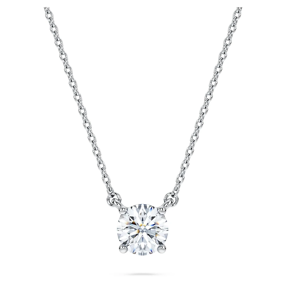 Eternity solitaire pendant, Lab-grown diamonds 0.5 ct tw, Round shape, 14K white gold by SWAROVSKI