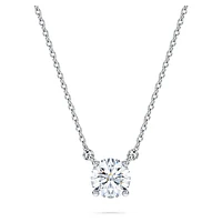 Eternity solitaire pendant, Lab-grown diamonds 0.5 ct tw, Round shape, 14K white gold by SWAROVSKI