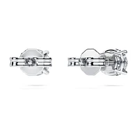 Eternity solitaire stud earrings, Lab-grown diamonds 1 ct tw, Round shape, 14K white gold by SWAROVSKI