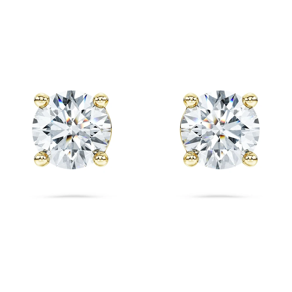 Eternity solitaire stud earrings, Lab-grown diamonds 1 ct tw, Round shape