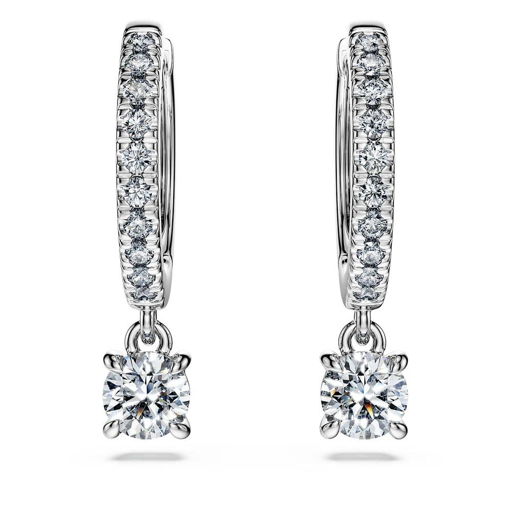 Eternity drop earrings, Lab-grown diamonds 0.7 ct tw, Round shape, 14K white gold by SWAROVSKI