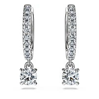 Eternity drop earrings, Lab-grown diamonds 0.7 ct tw, Round shape, 14K white gold by SWAROVSKI