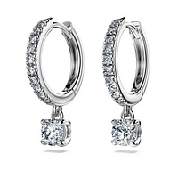 Eternity drop earrings, Lab-grown diamonds 0.7 ct tw, Round shape, 14K white gold by SWAROVSKI