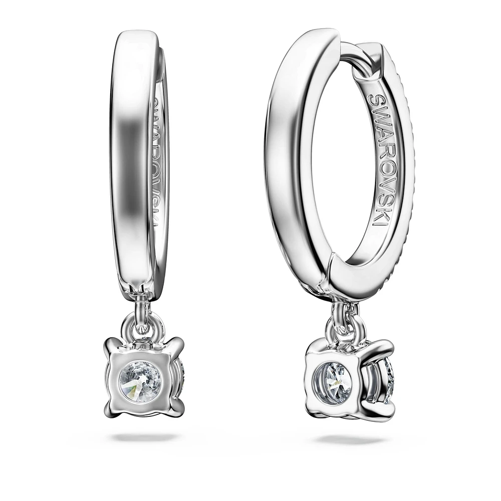 Eternity drop earrings, Lab-grown diamonds 0.7 ct tw, Round shape, 14K white gold by SWAROVSKI