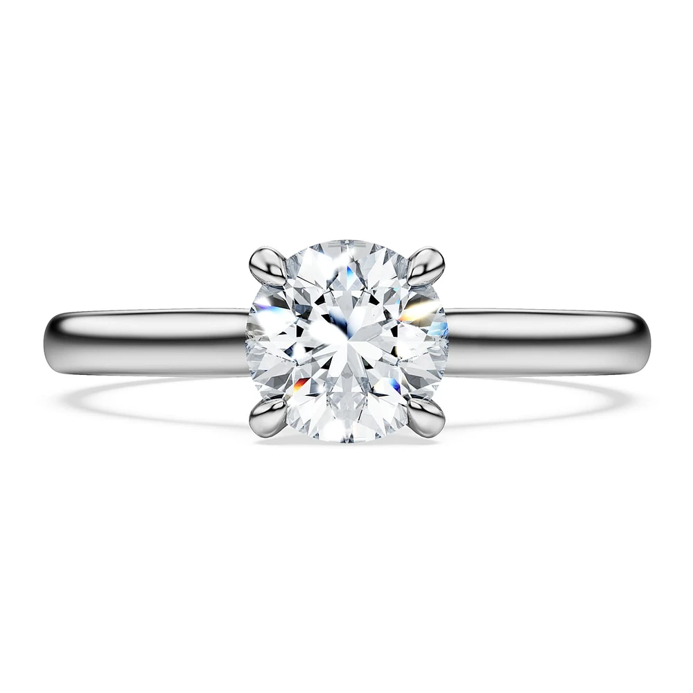Eternity solitaire ring, Lab-grown diamonds 1 ct tw, Round shape, 14K white gold by SWAROVSKI