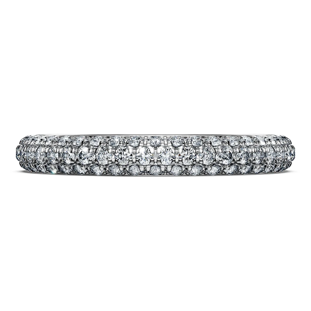 Eternity band ring, Lab-grown diamonds 0.75 ct tw, Round shape, 14K white gold by SWAROVSKI