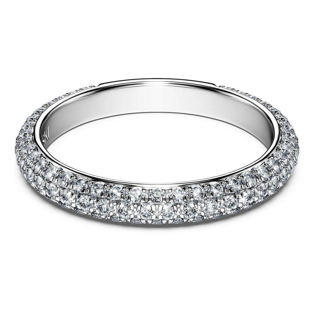 Eternity band ring, Lab-grown diamonds 0.75 ct tw, Round shape, 14K white gold by SWAROVSKI